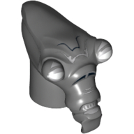 Lego Minifig Head Special, Geonosian with Gray Eyes Print / Dark Bluish Gray