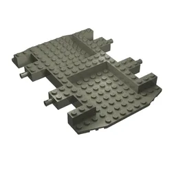 Vehicle Base 12 x 18 x 1 1/3, Recessed Surface, Cutouts, Wedged Front / Dark Gray