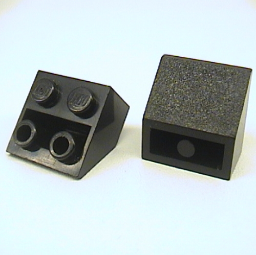 Lego Brick Sloped Inverted 45° 2 x 2 [Round Bottom Pin] / Black