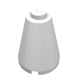 Cone 2 x 2 x 2, Solid Stud / White