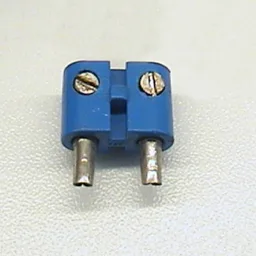 Electric Connector, 2 Way Male Rounded Narrow Type 2 with Hollow Pins / Blue