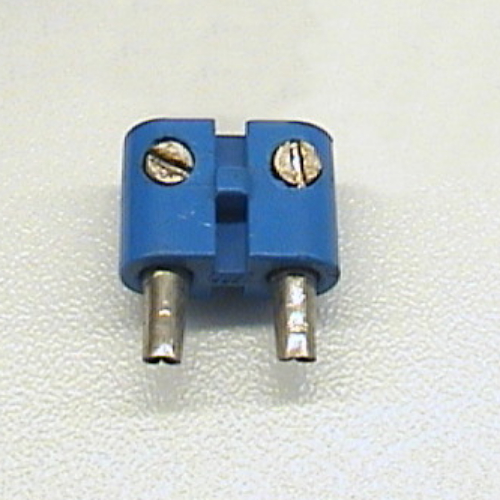 Lego Electric Connector, 2 Way Male Rounded Narrow Type 2 with Hollow Pins / Blue