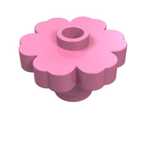 Lego Plant, Flower 2 x 2 - Round [Open Stud] / Medium Dark Pink