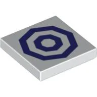 Tile 2 x 2 with 2 Dark Purple Octagons Print / White