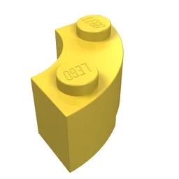 Brick Round Corner 2 x 2 Macaroni with Stud Notch / Yellow