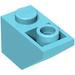 Brick Sloped Inverted 45° 2 x 1 / Medium Azure
