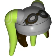 Headdress Twi'lek with Goggles and Light Bluish Gray, Dark Brown Hera Syndulla Print / Lime