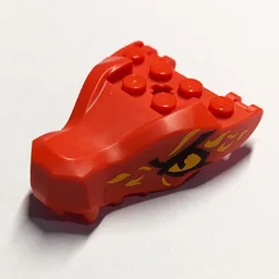 Creature Body Part, Dragon Head Upper Jaw with Yellow Markings and Eyes Print / Red