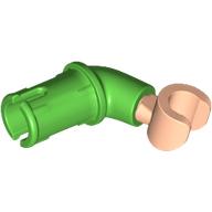 Lego Arm, with Pin, Light Nougat Hand / Bright Green