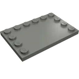 Plate Special 4 x 6, Studs on 3 Edges / Dark Bluish Gray