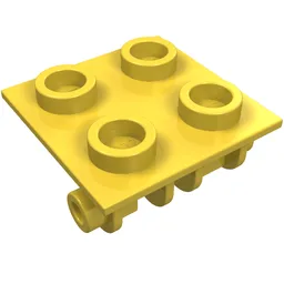 Hinge Brick 2 x 2 Top Plate Thin / Yellow