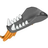 Creature Body Part, Dragon Head Lower Jaw with White Teeth and Orange Spines Print / Dark Bluish Gray