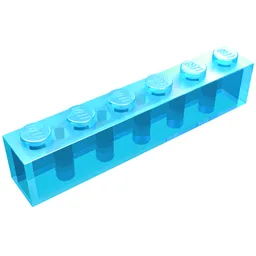 Brick 1 x 6 / Trans-Light Blue