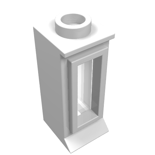 Lego Window 1 x 1 x 2, Extended Lip, Hollow Stud [with Glass] / White