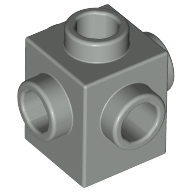 Lego Brick Special 1 x 1 Studs on 4 Sides / Light Gray