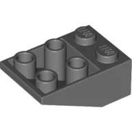 Brick Sloped Inverted 33° 3 x 2, No Connections between Studs, Ovoid Bottom Pin / Dark Bluish Gray