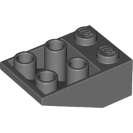 Lego Brick Sloped Inverted 33° 3 x 2, No Connections between Studs, Ovoid Bottom Pin / Dark Bluish Gray