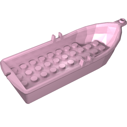 Lego Boat / Rowing Boat 14 x 5 x 2 with Oarlocks [No Hollow Inside Studs] / Bright Pink
