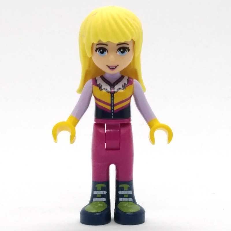 Lego Stephanie - Bright Light Orange Ski Vest, Magenta Trousers