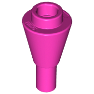 Lego Cone 1 x 1 Inverted with Bar at Bottom (Ice Cream Cone) / Dark Pink