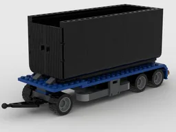 Lowbed trailer with container