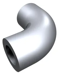 Brick Round 1 x 1 diameter Tube with 90 Degree Elbow (2 x 2 x 1) and Axle Holes (Crossholes) at each end / Metallic Silver
