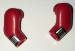 Arm, (Matching Left and Right) Pair with Silver Cuffs Pattern / Red