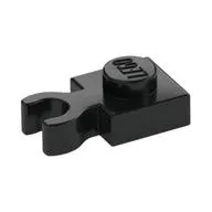 Plate Special 1 x 1 with Clip Vertical [Thick Open O Clip] / Black