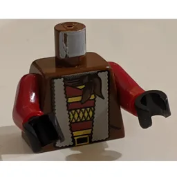 Torso Jacket with Fur Lining, Striped Shirt, Bandana Print, Dark Red Arms, Black Hands / Brown