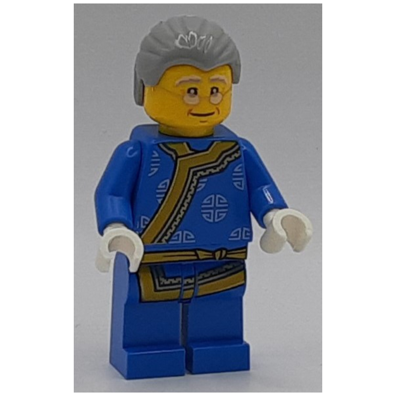 Lego Man, Blue Robe, Light Bluish Gray Hair, Glasses