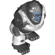 Lego Body Giant, Ape in Light Bluish Grey Armour, Sand Blue Face / Black