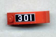 Lego Arch 1 x 3 x 2 Curved Top with '301' Pattern Model Left Side (Sticker) - Set 10020