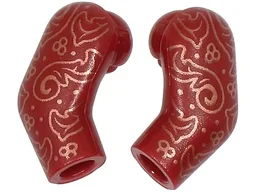 Arm, (Matching Left and Right) Pair with Copper Filigree Pattern / Dark Red