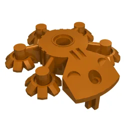 Large Figure Shield 5 x 5 with Gear Tips / Dark Orange