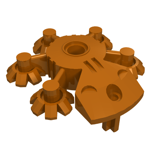 Lego Large Figure Shield 5 x 5 with Gear Tips / Dark Orange