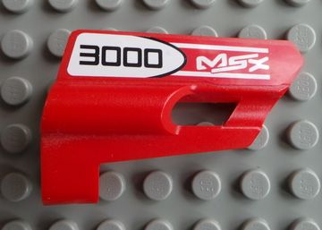 Lego Technic, Panel Fairing #25 Small Short, Small Hole, Side A with '3000 MSX' Pattern (Sticker) - Set 8682