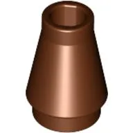 Cone 1 x 1 [No Top Groove] / Reddish Brown