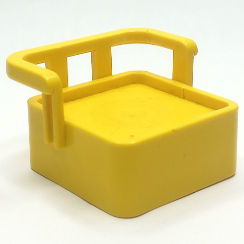 Lego Duplo Chair with Rail Back and No Studs / Yellow