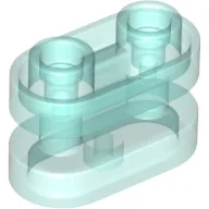 Brick Special 1 x 2 Rounded with Center Bars / Trans-Light Blue