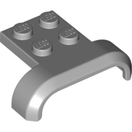 Lego Wheel Arch, Mudguard 3 x 4 with 2 x 2 Plate / Light Bluish Gray