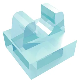 Tile Special 1 x 1 with Clip with Rounded Tips / Trans-Very Lt Blue