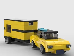 1960s Chevrolet Corvair Lakewood Station Wagon and Trailer