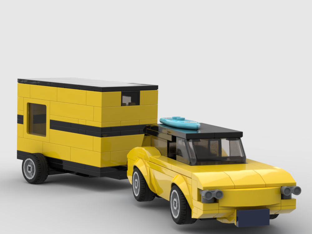 Lego 1960s Chevrolet Corvair Lakewood Station Wagon and Trailer