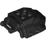 Large Figure Cover 4 x 5 x 2 with Bar, 4 Studs, Ridged / Black