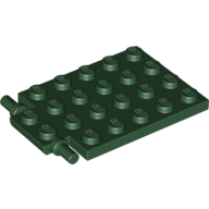 Lego Plate Special 4 x 6 with Trap Door Hinge [Long Pins] / Dark Green