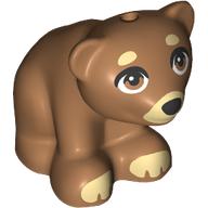 Lego Animal, Bear, Small with Black Nose, Tan Snout, Eyebrows, Paws print