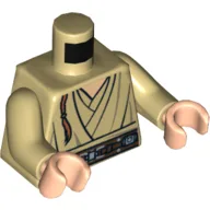 Torso, Robe, Brown Belt Print and Padawan Braid Print, Tan Arms, Light Nougat Hands / Tan