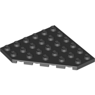Lego Wedge Plate 6 x 6 Cut Corner / Black