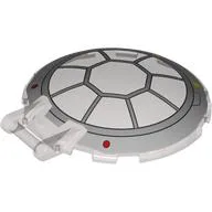 Dish 6 x 6 Inverted - No Studs with Handle with Light Bluish Grey Cockpit Print / Trans-Brown
