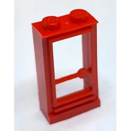 Door 1 x 2 x 3 Left with Solid Studs, without Glass / Red